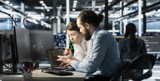 2 professional people learning about data